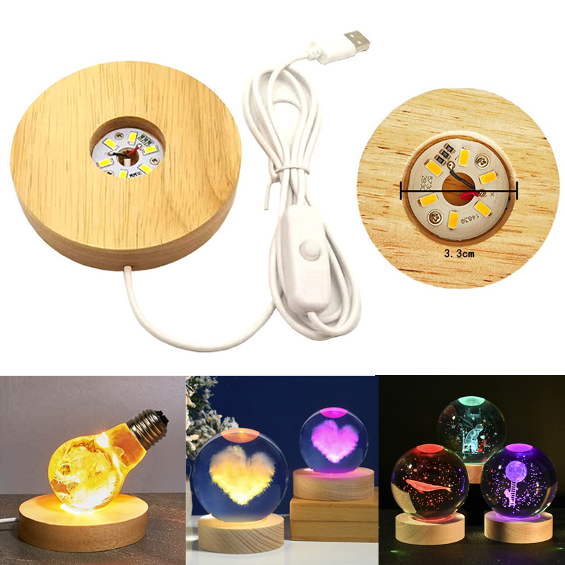 Resin Art Light - Resin Art Display Round Wood Colorful