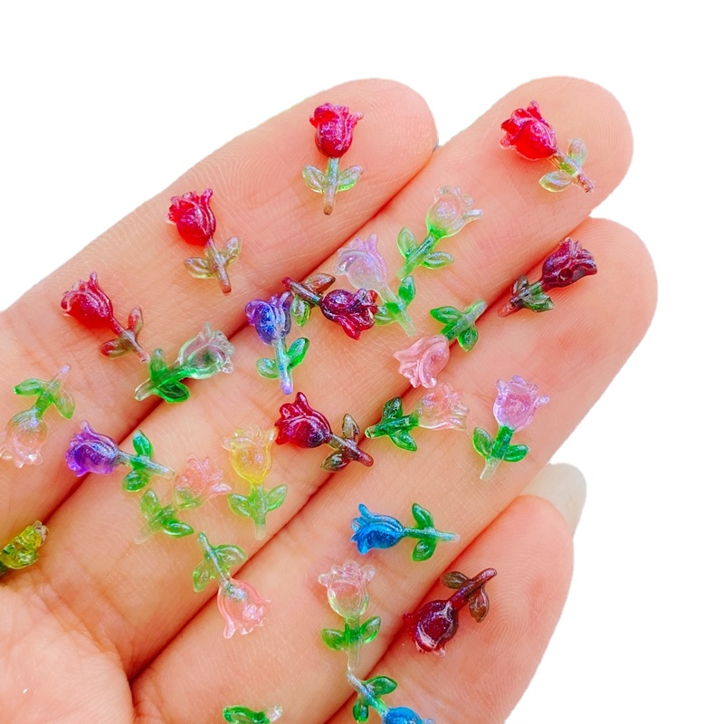 Resin Art With Rose - 100pcs Resin Glitter Mini Cute Colorful