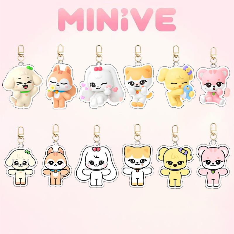 Resin Art Keychain - Ive Minivek Kpop Group Idol Acrylic