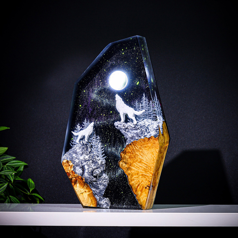 Resin Art Lamp - Nature Animals Figure Organism Resin Table