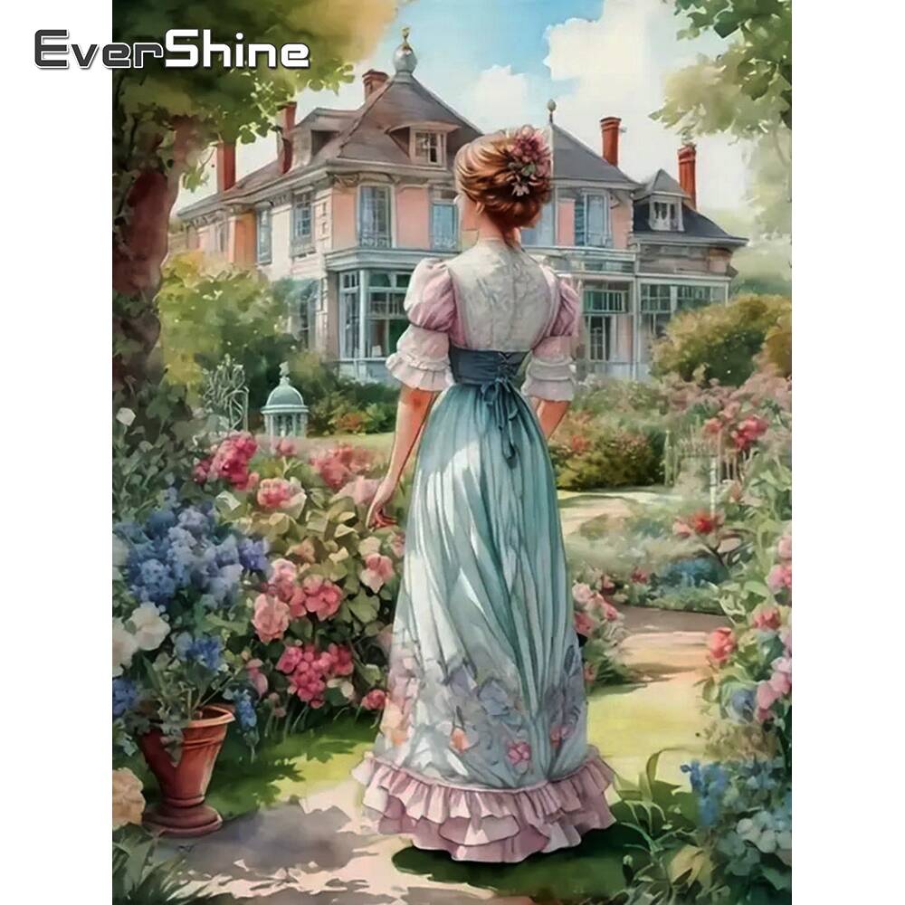Resin Art Canvas - Evershine 5D Diamond Painting Woman Cross