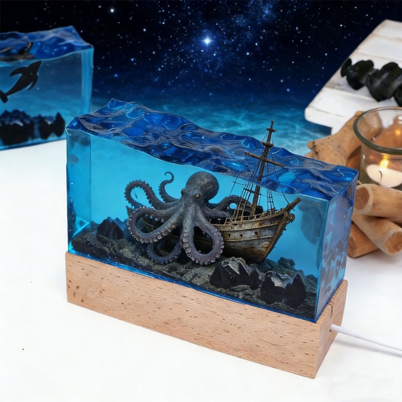 Resin Art Light - DIY Resin Craft Light Underwater Landscape