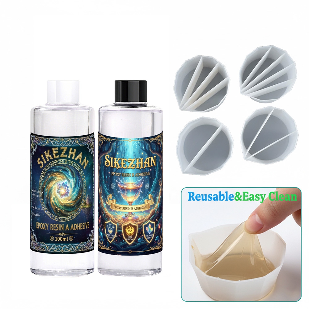 Resin Art Pouring - Epoxy Resin Kit with 4 Silicone