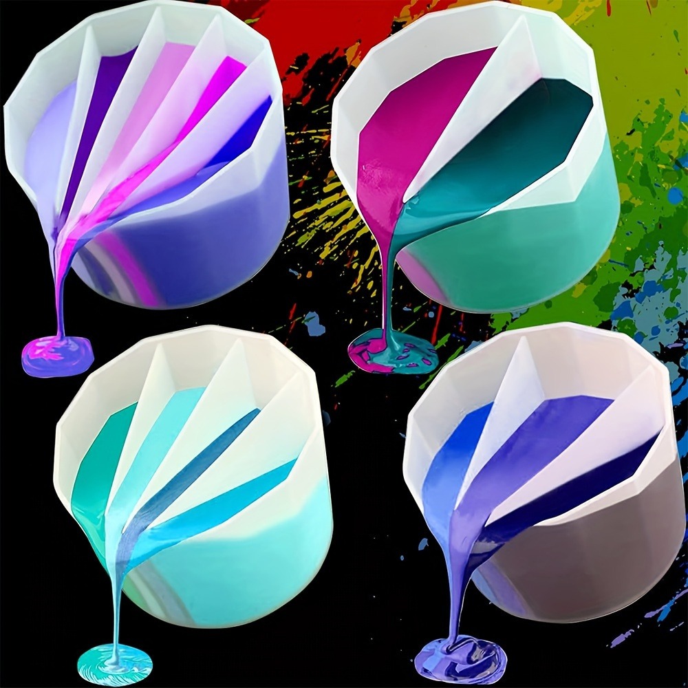 Resin Art Pouring - Resin Mixing Cups Silicone Mold, Multi-Channel