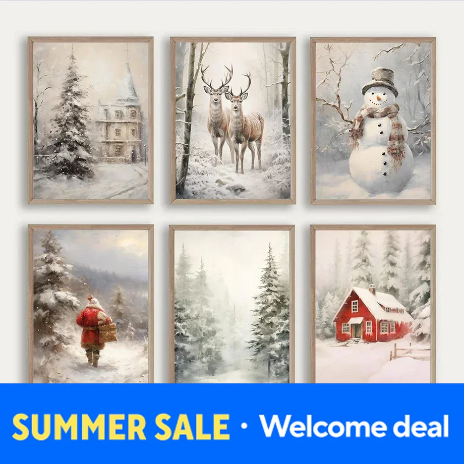 Resin Art Gift - 2026 Christmas Gift Posters Snowman Cabin