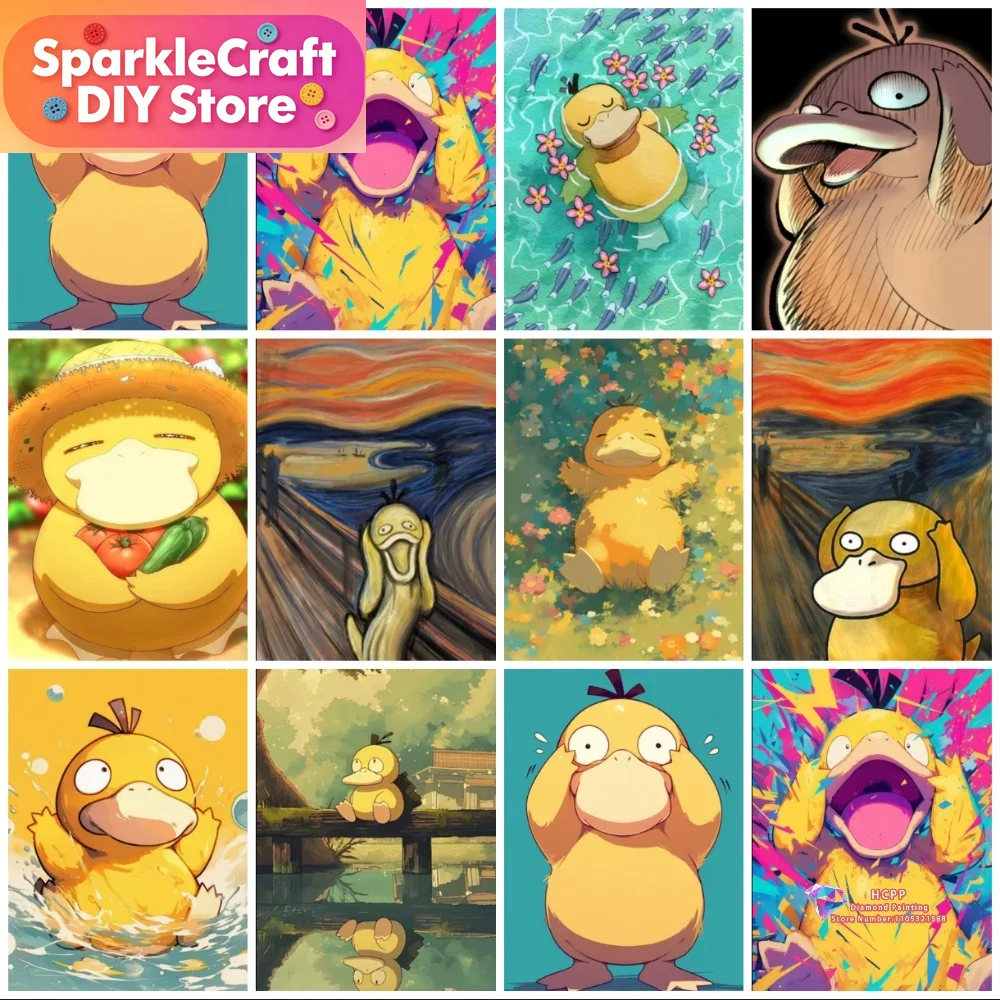 Resin Art Kits - 1pc frameless Psyduck Cartoon 5D Diamond
