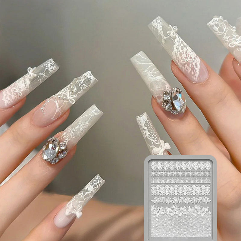 1pc Lace 3D Silicone Nail Mold - Resin Art With Rose review and price