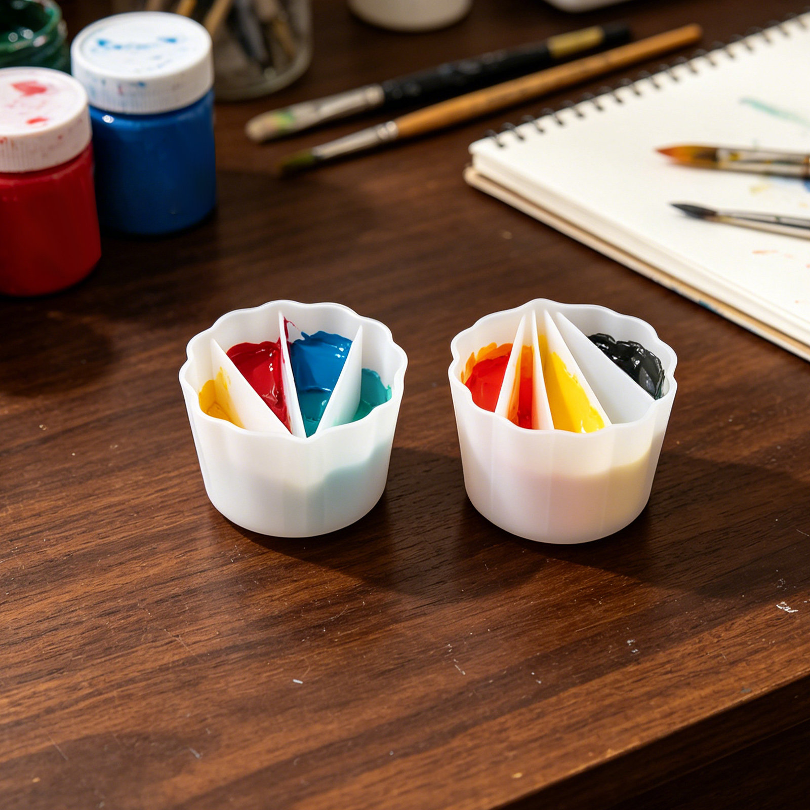 4Pcs Silicone Divided Paint 2  - Resin Art Pouring review and price