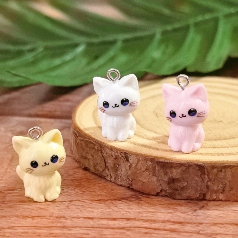 10pcs 3D Kawaii Happy Cat Resi - Resin Art Keychain review and price