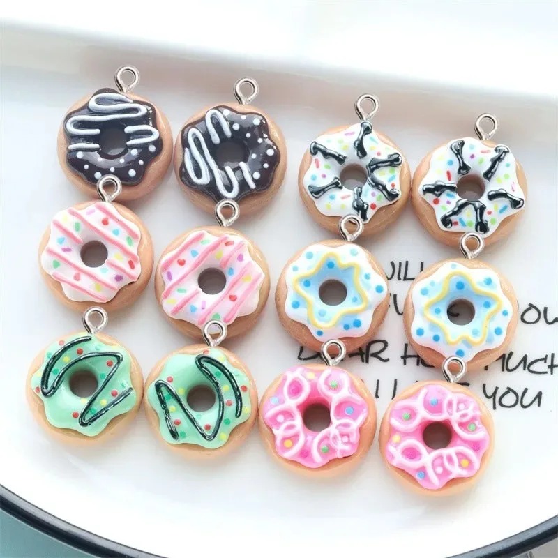10Pcs Resin Donut Charms Color - Resin Art Keychain review and price