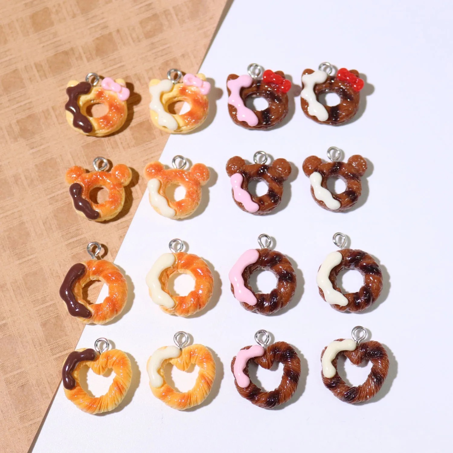 10Pcs Lovely Heart Food Toy Re - Resin Art Keychain review and price