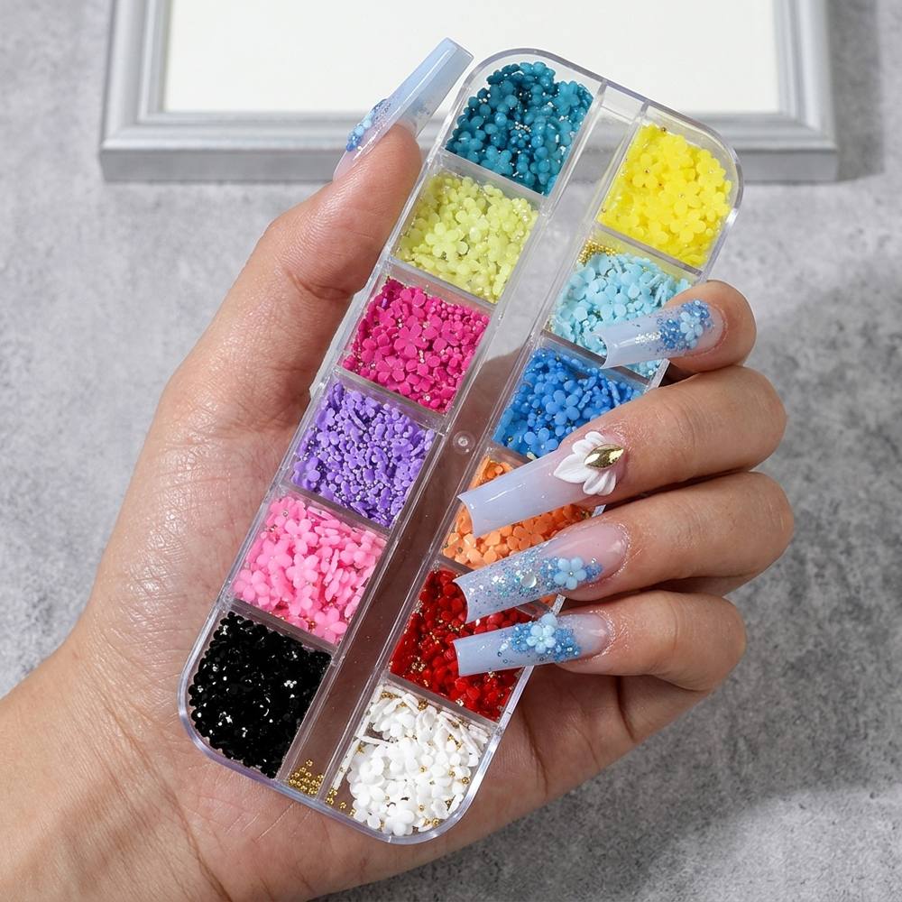 1Box Sparkling 3D Floral Charm - Resin Art Design Ideas review and price