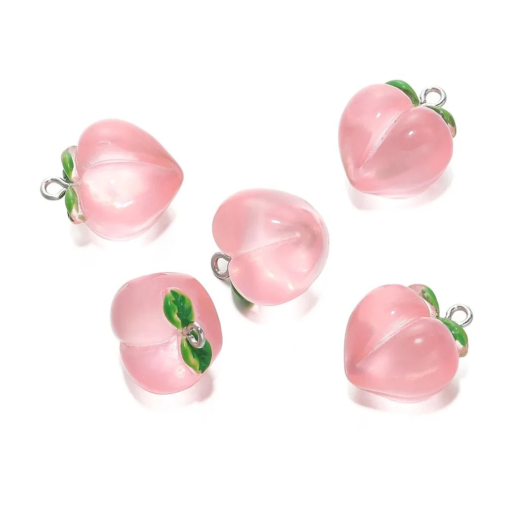 10Pcs Transparent Pink Peach R - Resin Art Keychain review and price