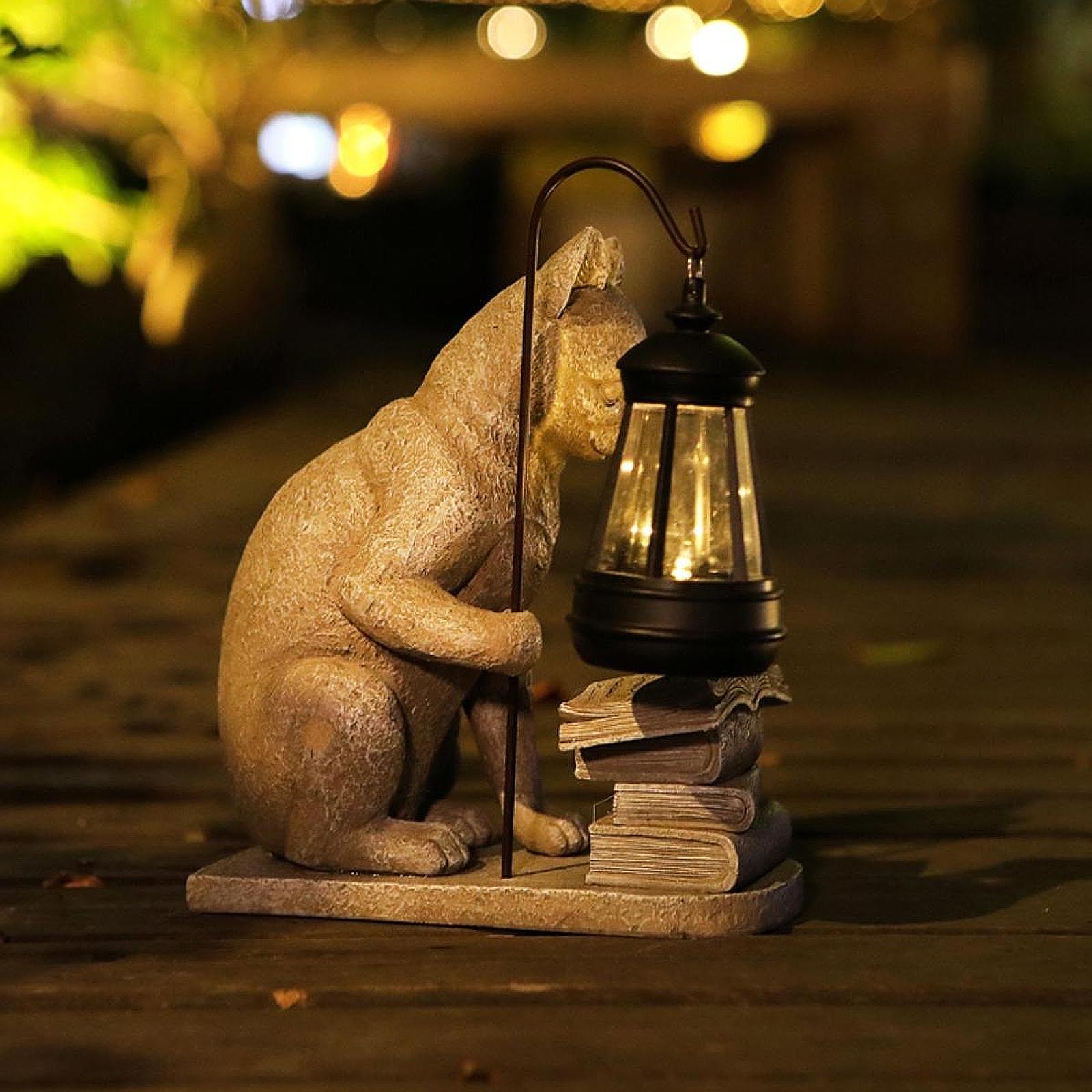 Cat Solar Garden Mini Statue S - Resin Art Lamp review and price