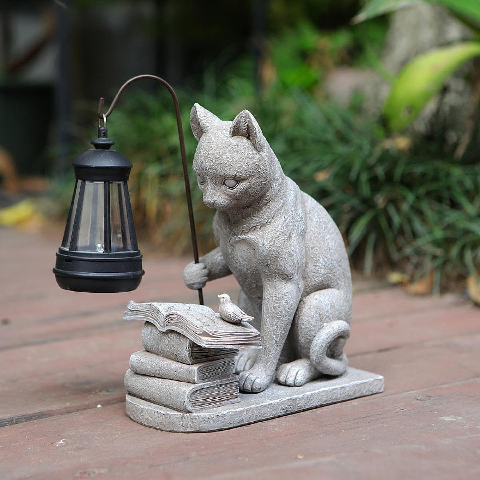 Cat Solar Garden Mini Statue S - Resin Art Lamp review and price