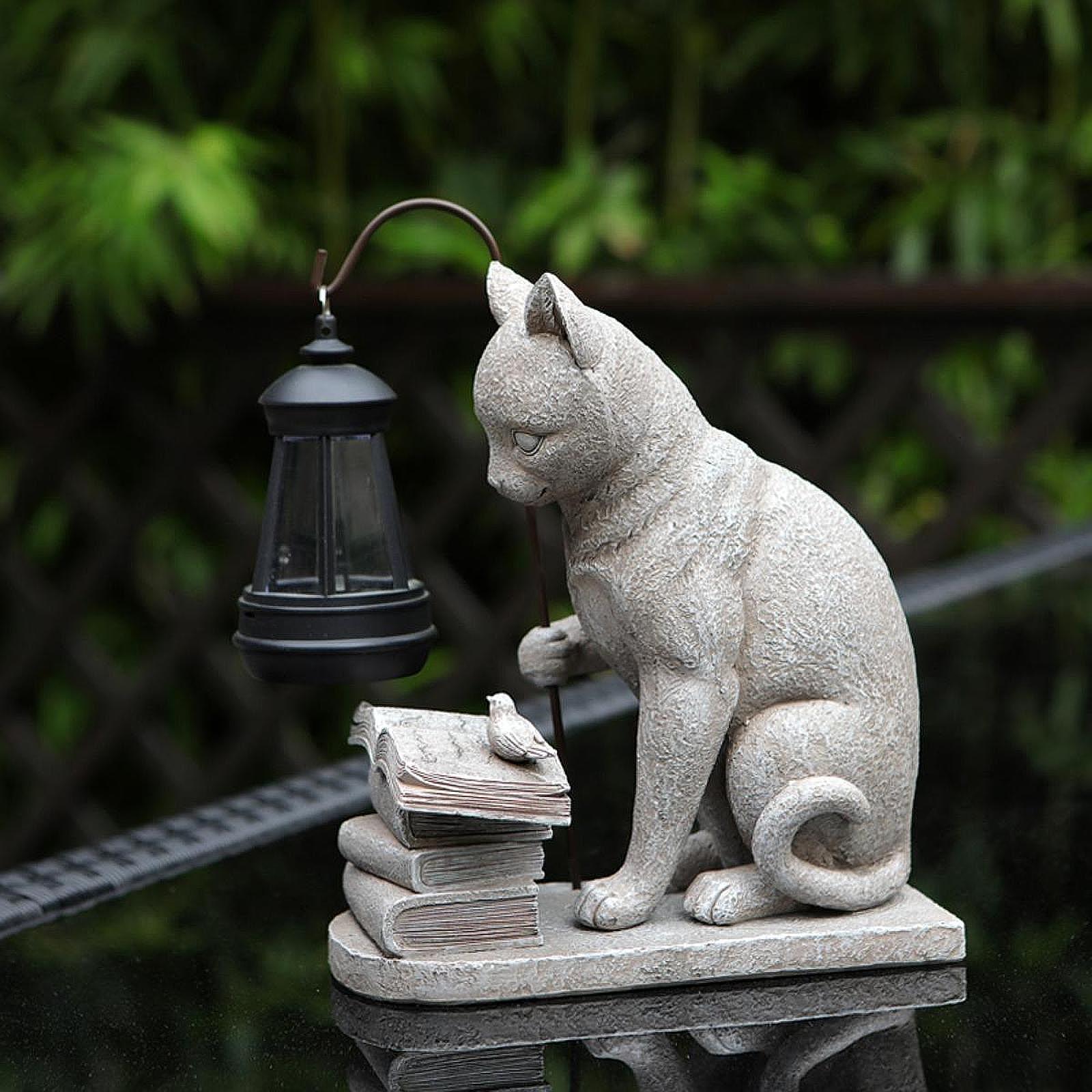 Cat Solar Garden Mini Statue S - Resin Art Lamp review and price