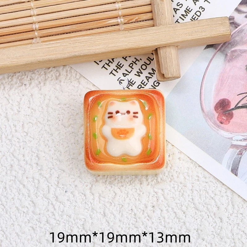 10Pcs Kawaii Cat Toast Bread R - Resin Art Keychain review and price