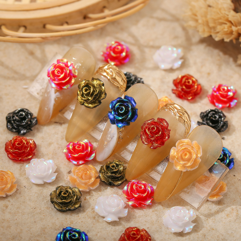 50PCS 10MM 3D Resin Famellia F - Resin Art With Rose review and price